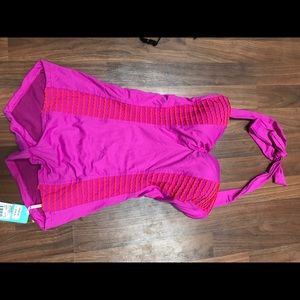 Retro Style One Piece Halter Swim